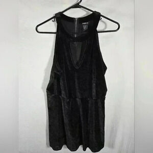 Torrid Black Velour Dressy Holiday Tank Top Size 1X